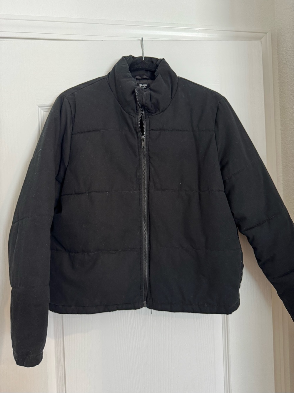 Brandy Melville Black Quilted Bomber Jacket